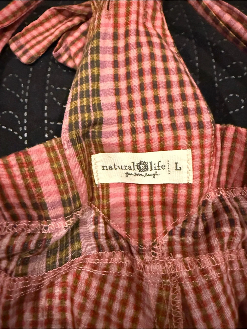 NATURAL LIFE Plaid Overalls - Picture 2 of 6